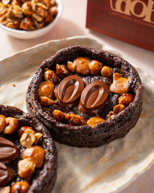 XL Belgium Dark Chocolate & Hazelnut Praline Fudgy Tart Brookie